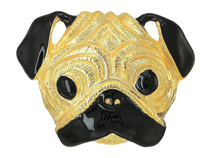 Kenneth Jay Lane Gold/black Pug Pin (gold/black) Brooches Pins