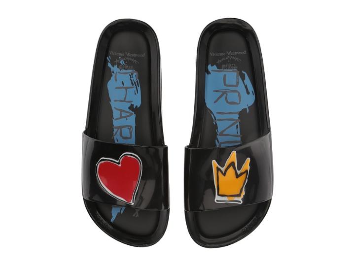 + Melissa Luxury Shoes Vivienne Westwood Anglomania + Melissa Beach Slide Ii (black) Women's Shoes