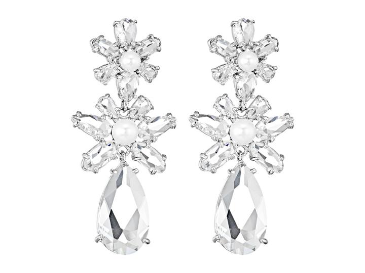 Kate Spade New York Flora Triple Drop Earrings (clear/silver) Earring
