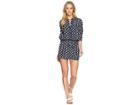 Tory Burch Swimwear Double Diamonds Brigette Romper Cover-up (tory Navy) Women's Jumpsuit & Rompers One Piece