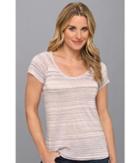 Nydj Etched Stripe Tee (powder Pink) Women's T Shirt