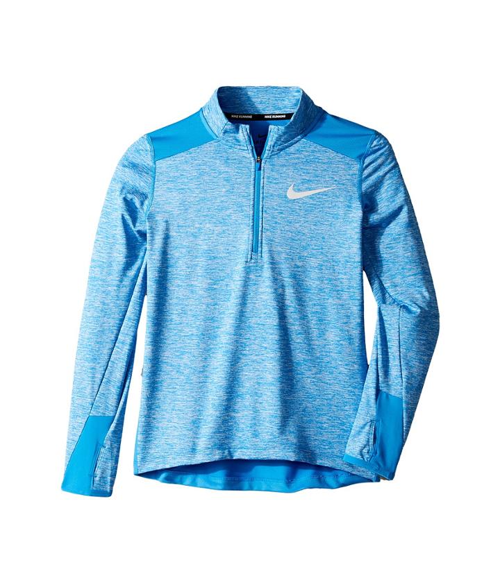Nike Kids Dry Element 1/2 Zip Running Top (little Kids/big Kids) (light Photo Blue) Boy's Clothing