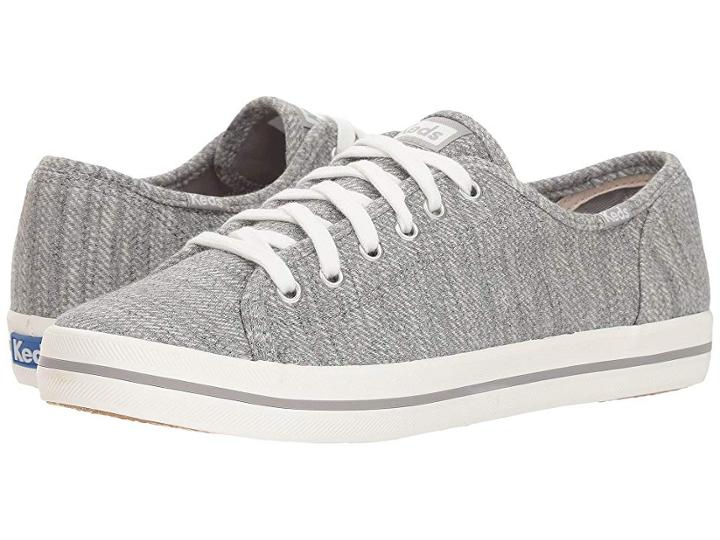 Keds Kickstart Twill Stripe Jersey (light Gray) Women's Lace Up Casual Shoes