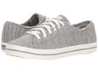 Keds Kickstart Twill Stripe Jersey (light Gray) Women's Lace Up Casual Shoes