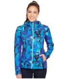 Spyder Glissade Hoodie Insulator Jacket (baltic Camo Print/blue My Mind) Women's Coat