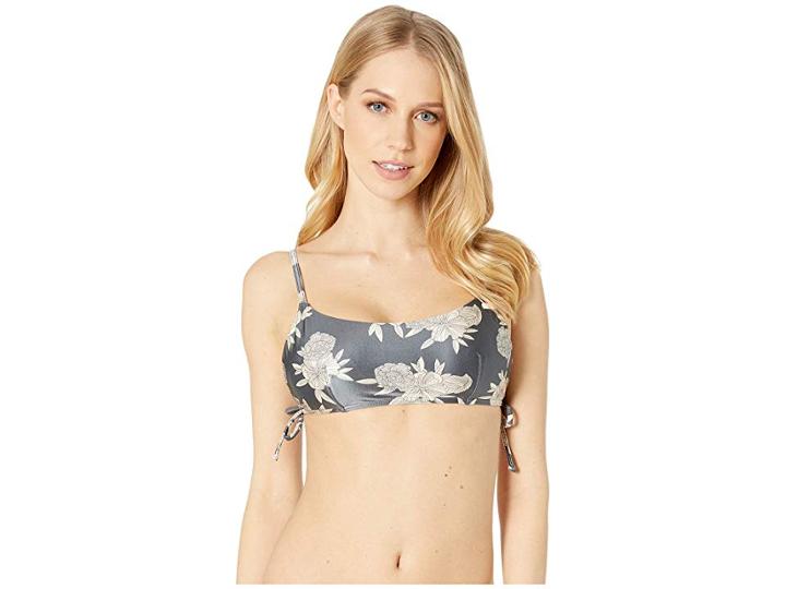Roxy Romantic Senses Moderate Bralette Top (turbulence Rose And Pearls) Women's Swimwear