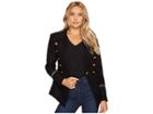 Romeo & Juliet Couture Military Jacket With Shoulder Patch (black) Women's Clothing
