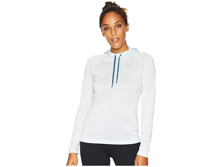 Under Armour Tech Long Sleeve Twist Hoodie (halogen Blue/static Blue/metallic Silver) Women's Sweatshirt