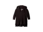 Chaser Kids Super Soft Love Knit Split Side 3/4 Sleeve Pullover Hoodie (toddler/little Kids) (true Black) Girl's Sweatshirt