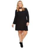 Karen Kane Plus Plus Size Mock Neck Taylor Dress (black) Women's Dress