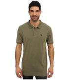 U.s. Polo Assn. Solid Interlock Short Sleeve Polo (olive Green Heather) Men's Short Sleeve Pullover