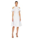 Zac Posen Cotton Poplin Cold Shoulder Dress (white) Women's Dress