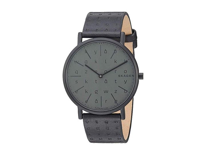 Skagen Signatur Slim Alphabet Print Titanium Case