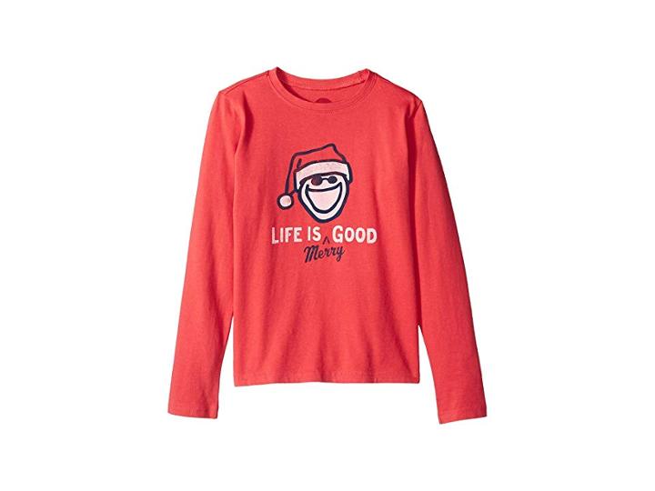 Life Is Good Kids Life Is Merry Good Crusher Long Sleeve T-shirt (little Kids/big Kids) (americana Red) Boy's T Shirt