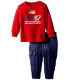 Ralph Lauren Baby Graphic T-shirt Pant Set (infant) (martin Red) Boy's Jumpsuit & Rompers One Piece