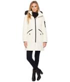 Calvin Klein Parka With Detachable Fur Trimmed Hood (milky White) Women's Coat