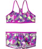 Nike Kids Optic Pop Racerback Bikini (big Kids) (vivid Purple) Girl's Swimwear Sets