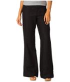 Three Dots Long Flare Linen Pant (black) Women's Casual Pants