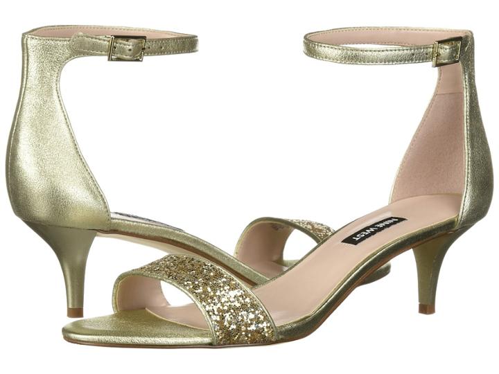 Nine West Leisa Heel Sandal (light Gold Multi Metallic) Women's Shoes