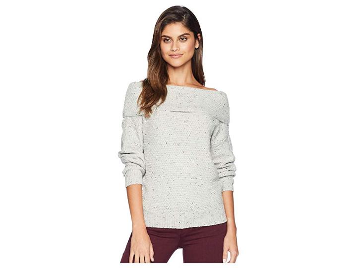 Michael Stars Off The Shoulder Puff Sleeve Pullover (crescent) Women's Clothing