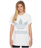 Adidas Originals Big Trefoil Tee (white/blue) Women's T Shirt