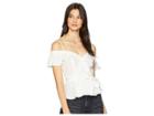 Astr The Label Carly Top (white Taupe Stripe) Women's Clothing