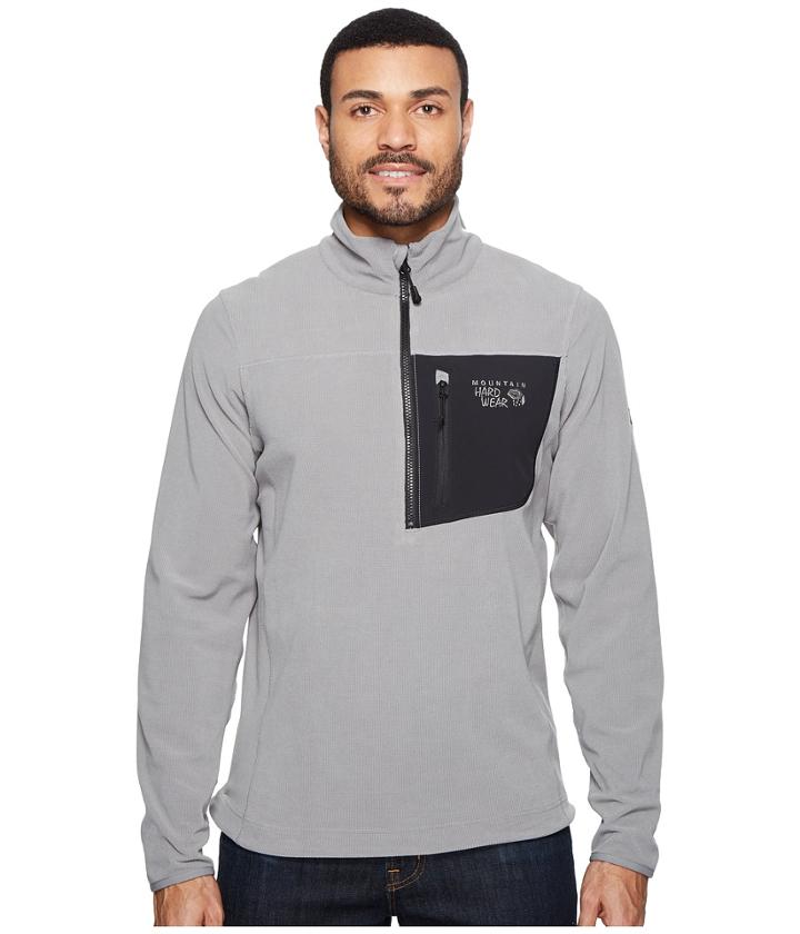 Mountain Hardwear Streckertm Lite Quarter-zip (manta Grey) Men's Long Sleeve Pullover