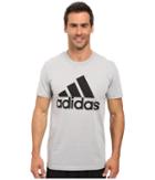 Adidas Badge Of Sport Classic Tee (medium Grey Heather/black) Men's T Shirt