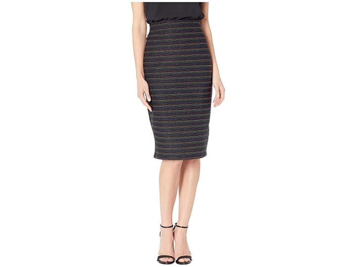 Eci Multi Stripe Jacquard Skirt (black/multi) Women's Skirt