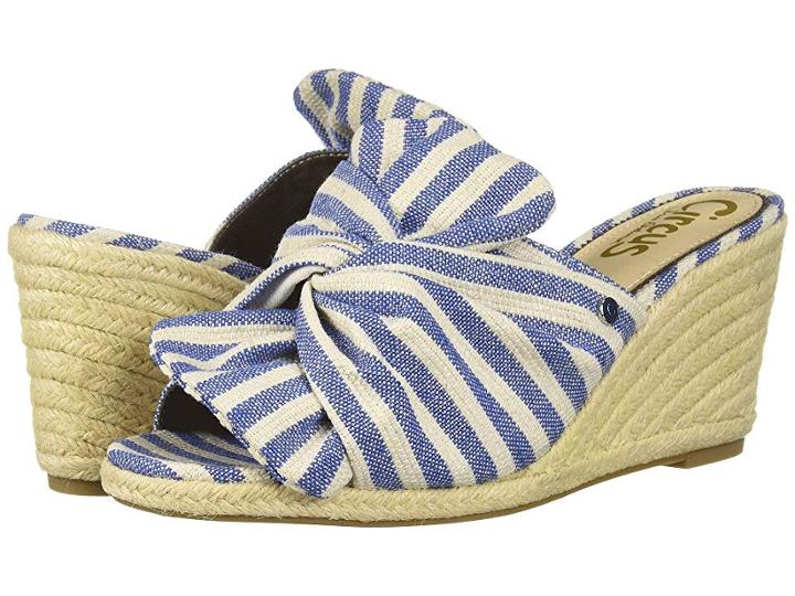 Circus By Sam Edelman Palma (mid Blue Fleckled Metallic Stripe Fabric) Women's Shoes