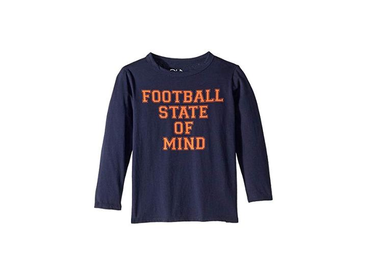 Chaser Kids Super Soft Football State Of Mind Long Sleeve Tee (little Kids/big Kids) (avalon) Boy's Long Sleeve Pullover