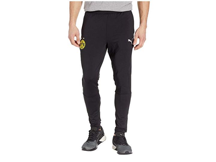 Puma Bvb Training Pants Tapered W/ Zipped Pockets (puma Black) Men's Casual Pants