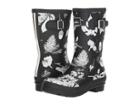 Joules Mid Molly Welly (black Etched Botanical) Women's Rain Boots