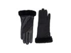 Ugg Shorty Smart Fabric Gloves W/ Short Pile Trim (black Multi) Extreme Cold Weather Gloves