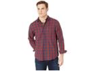 Ben Sherman Long Sleeve Ombre Plaid Shirt (wine) Men's Long Sleeve Button Up