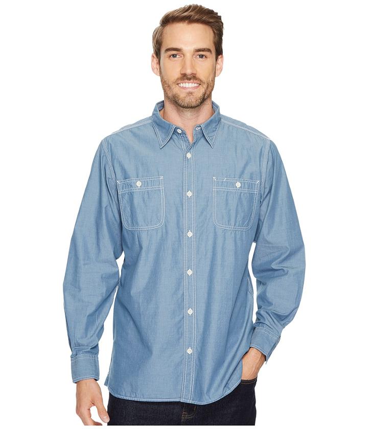 Mountain Khakis Mountain Chambray Long Sleeve Shirt (steel Blue) Men's Clothing