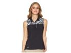 Adidas Golf Ultimate Merch Sleeveless Polo (black/white) Women's Sleeveless