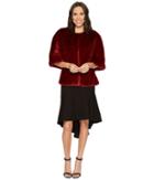 Adrianna Papell Faux Fur Wrap (burgundy) Women's Clothing