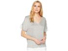 Lucky Brand Tie Shoulder Top (heather Grey) Women's Clothing