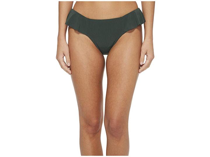 Robin Piccone Lina Ruffle Bikini Bottom (deep Forest Green) Women's Swimwear
