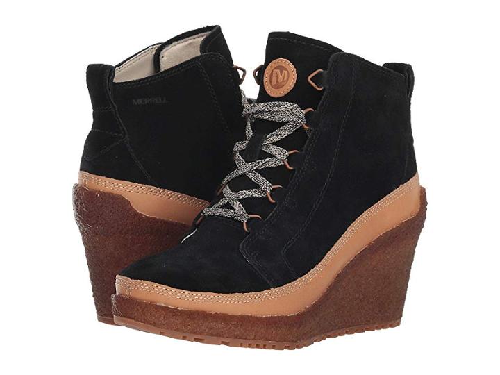 Merrell Tremblant Wedge Lace (black) Women's Lace-up Boots