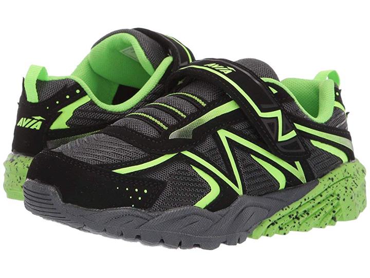 Avia Kids Avi-force Ii (little Kid/big Kid) (asphalt/green Gecko/black) Boy's Shoes