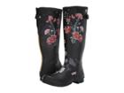 Joules Welly Print (black Floral) Women's Rain Boots