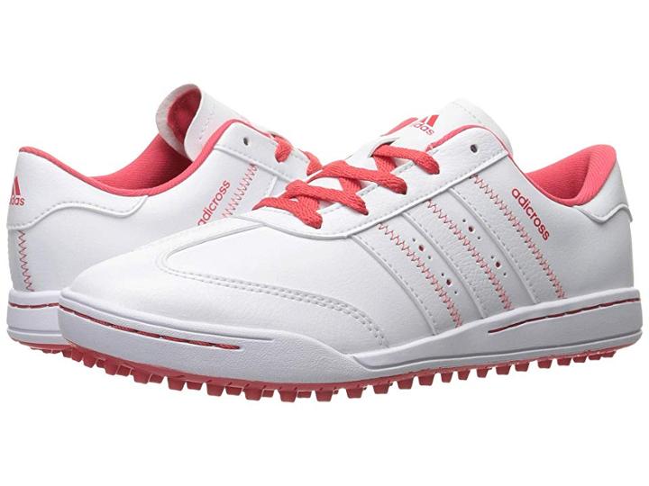 Adidas Golf Jr. Adicross V (little Kid/big Kid) (ftwr White/ftwr White/core Pink) Men's Golf Shoes