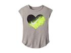 Nike Kids Spray Heart Dri-fit Modern Tee (little Kids) (dark Grey Heather) Girl's T Shirt