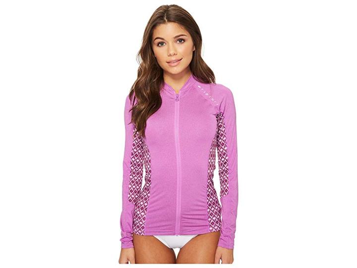 Rip Curl Trestles Long Sleeve Front Zip (purple) Women's Swimwear