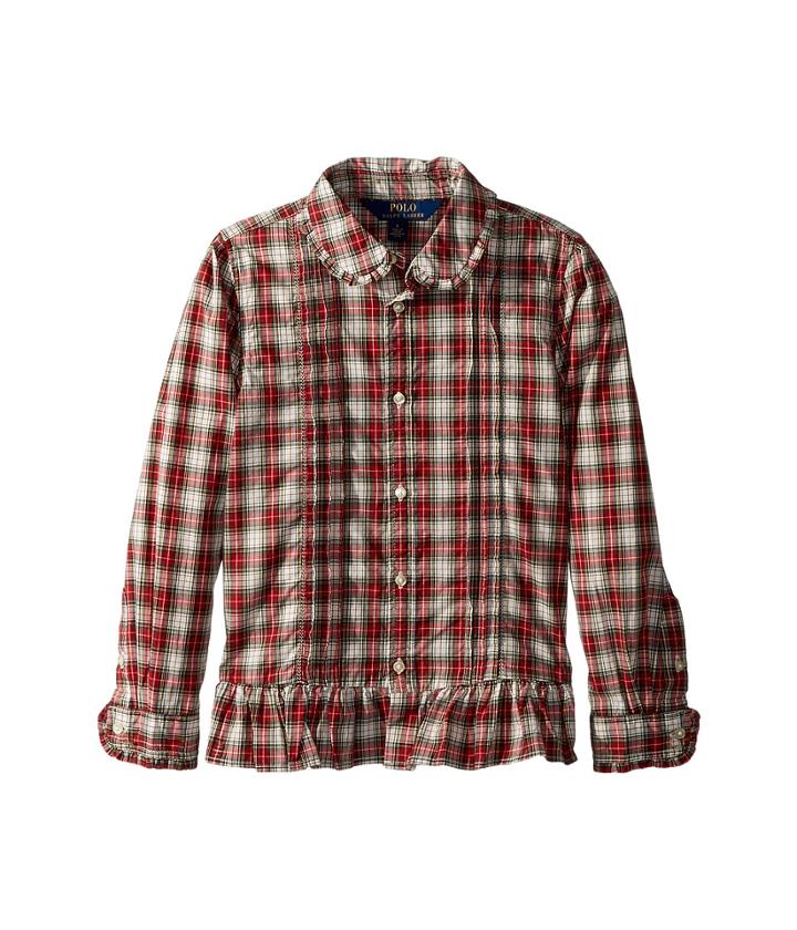 Polo Ralph Lauren Kids Tartan Cotton Shirt (little Kids) (dress Tartan) Girl's Clothing