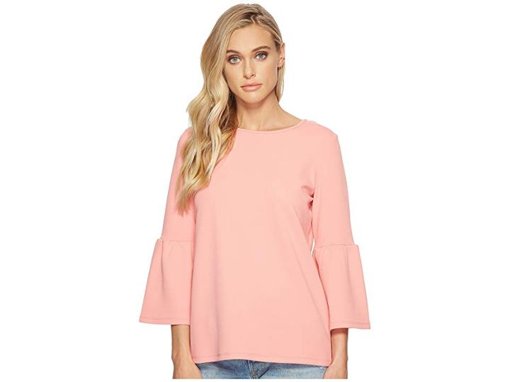 Kensie Stretchy Crepe Tees Top Ks3k3387 (blush Sherbert) Women's T Shirt