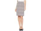 Nine West Knit Plaid Slim Skirt (black/cinnamon Multi) Women's Skirt