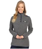 Columbia Harborside Overlay Fleece Pullover (cool Grey Heather/collegiate Navy Dot/collegiate Navy) Women's Long Sleeve Pullover